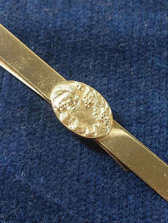 Vintage Kreisler Craft Lady Nymph Goldtone Tie Bar Clasp 3