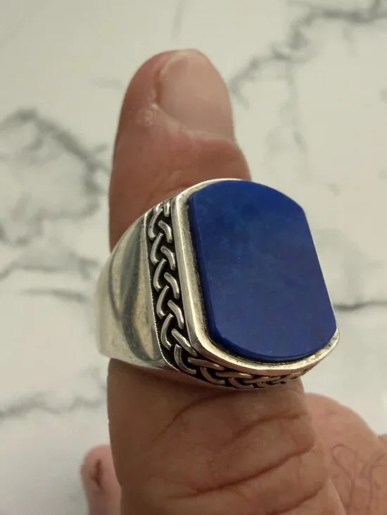 Share Men's Sterling Silver Blue Lapis Ring, Size 9