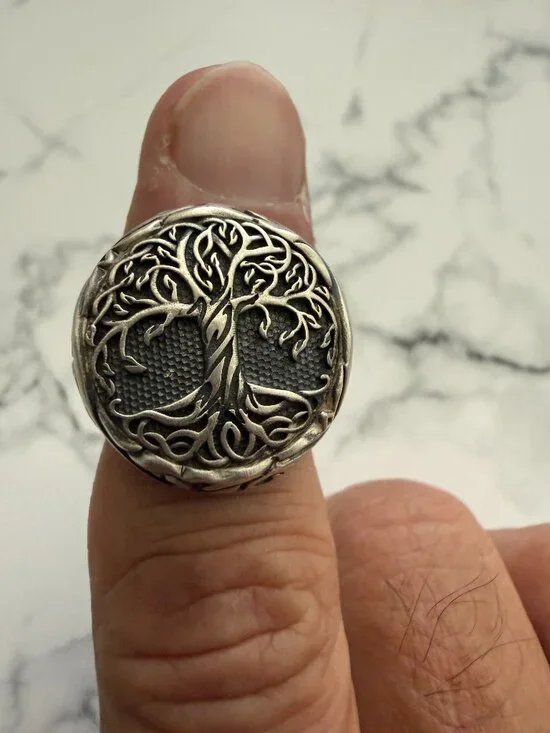 Men's Sterling Silver TREE of LIFE Ring, Size 9
