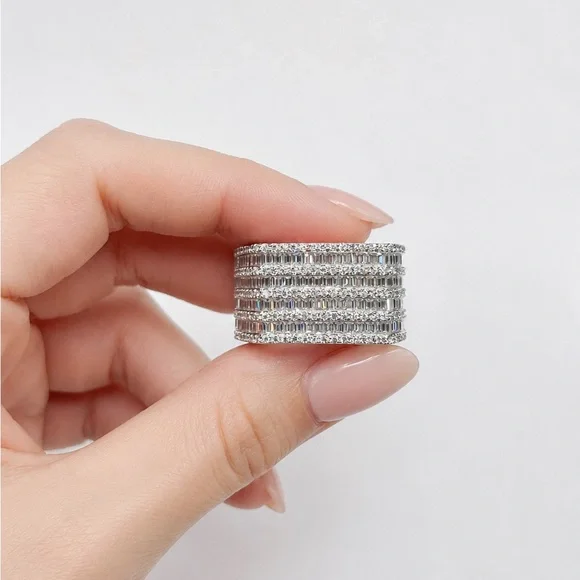 925 Sterling Silver 3.00CT MOISSANITE  Iced Out Men's  Ring
