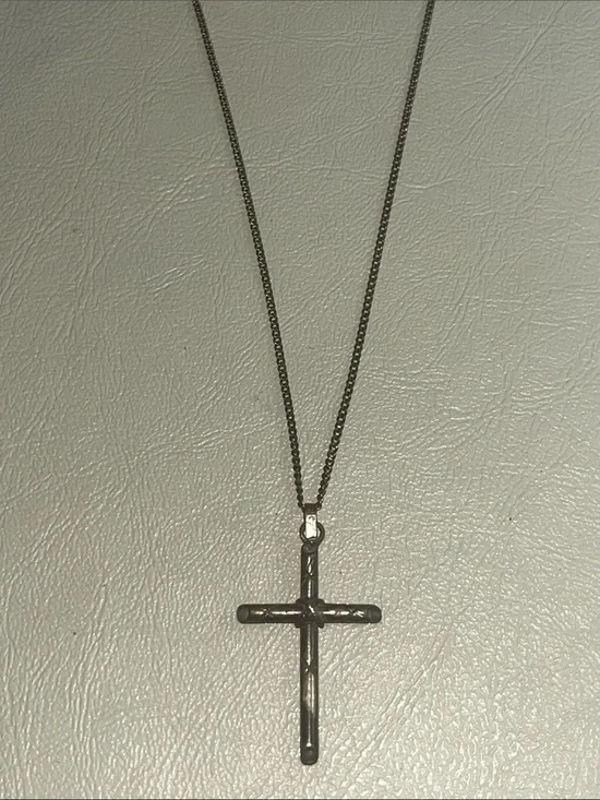 Men's Black Stainless Steel Cross Necklace Pendant