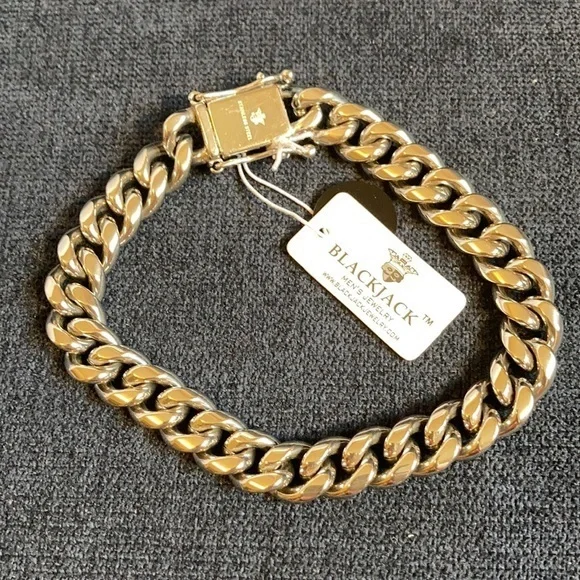 NWT BlackJack Men’s  stainless steel large link bracelet