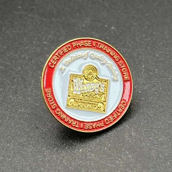 Wendy's Certified Phase‎ II Training Store Employee Lapel Hat Pin