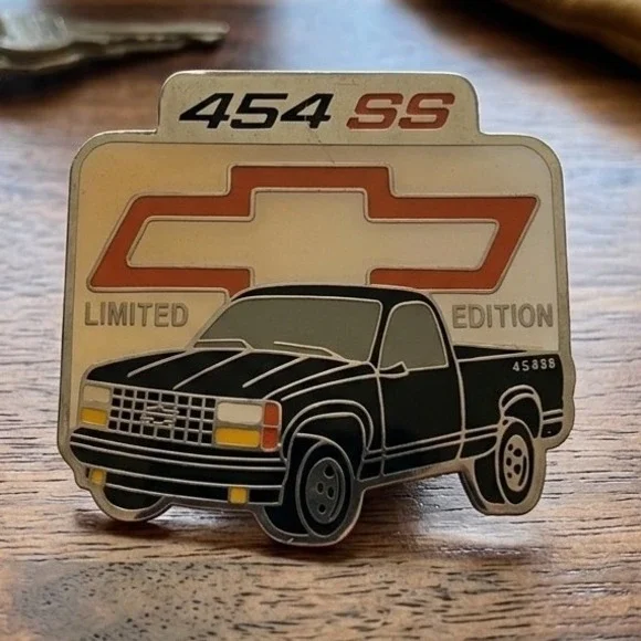 Vintage Chevrolet 454 SS Limited Edition Enamel Pin Chevy OBS Truck Black Bowtie