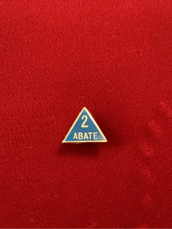 Blue '2 ABATE' Triangular Enamel Pin - Men's Jewelry