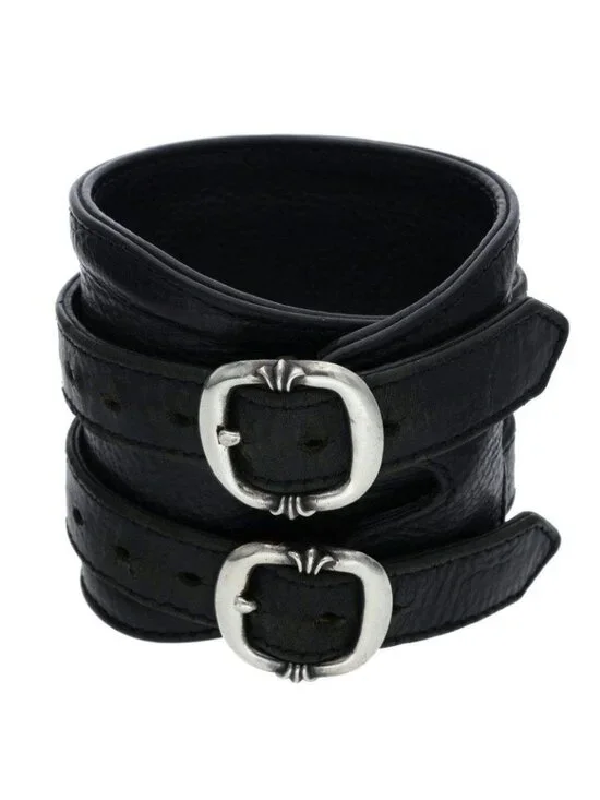 Chrome Hearts Double RR Rock'n'roll Leather Bracelet