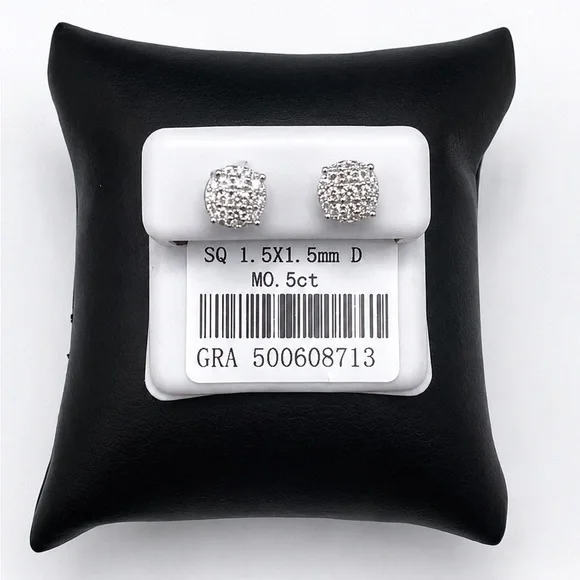 925 Sterling Silver 0.50CT MOISSANITE Stud Earrings - Screw back