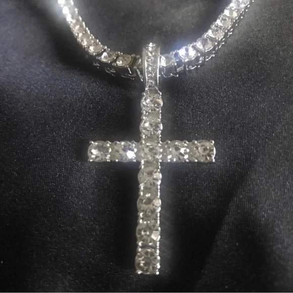 Full Crystal Cross Pendant Necklace