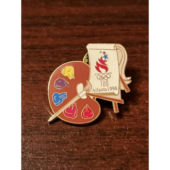 Vintage 1996 Atlanta Olympics Artist Palette Easel Lapel‎ Hat Pin
