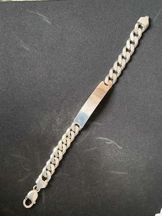 Silver Jeans Men’s Silver ID Curb Link Bracelet