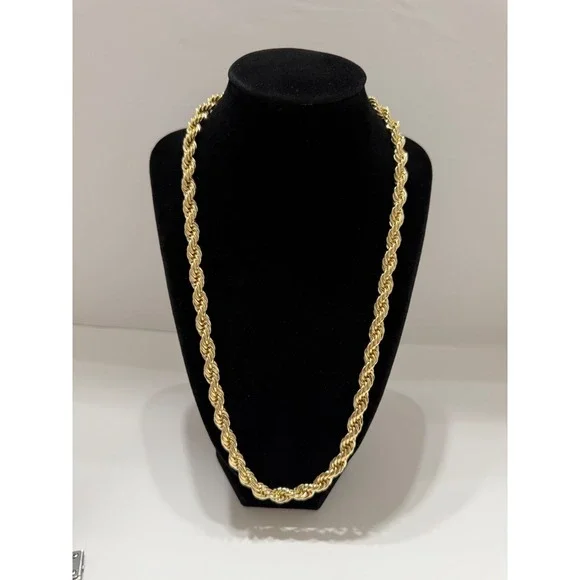 rope chain necklace 14k gold filled 24 inch 7.5mm lobster clasp