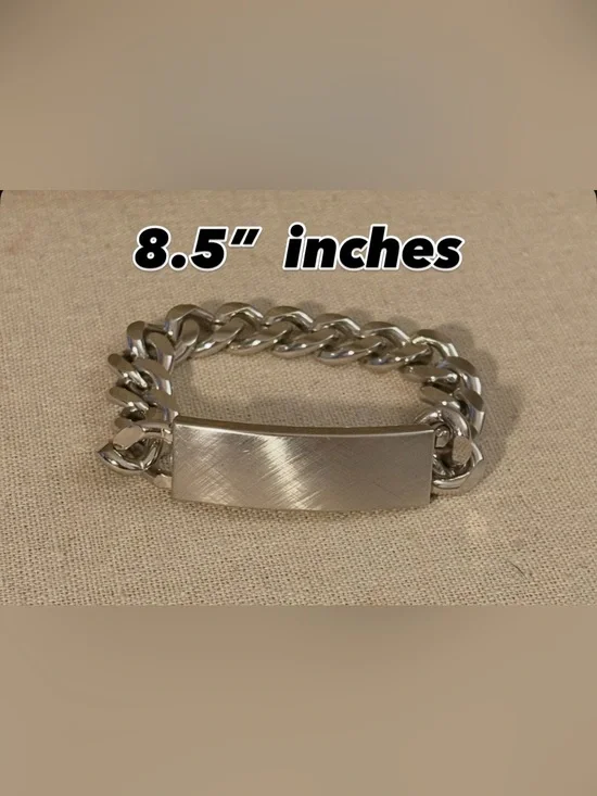Men's Vintage Speidel Silver-Tone ID Bracelet.