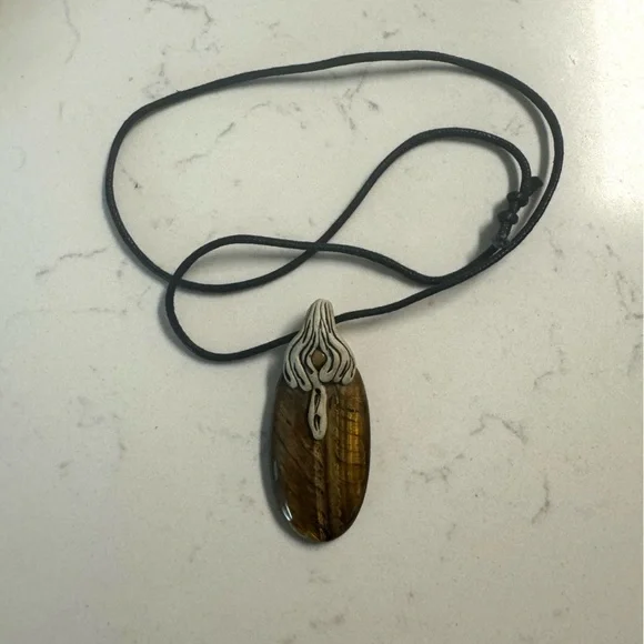 Tiger Eye Adult Colored Stone Necklace Casual Boho 13