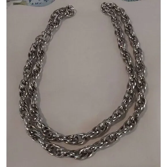 Trendy Unisex Hip Hop Double Twisted Stainless Steel 36