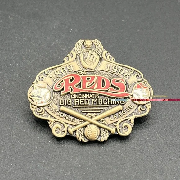 MLB Baseball Cincinnati Reds Big Red Machine Bronze‎ Tone Lapel Hat Pin LE 5000