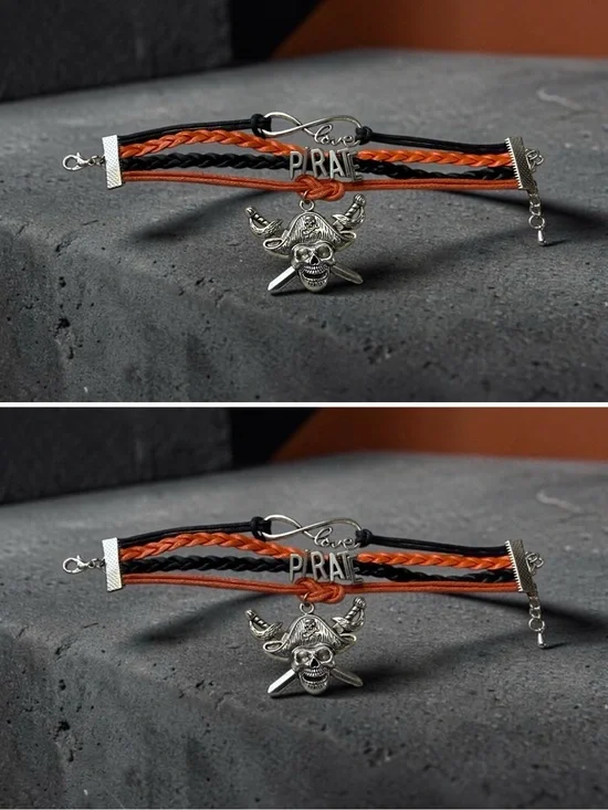 🫶🏻 2 Pirate Skull Braided Bracelets