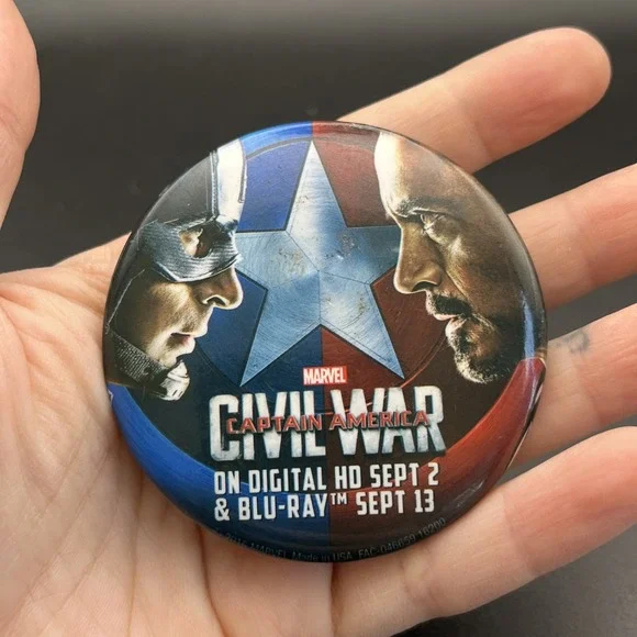 Marvel Avengers Captain America Civil War Movie‎ Button Pin