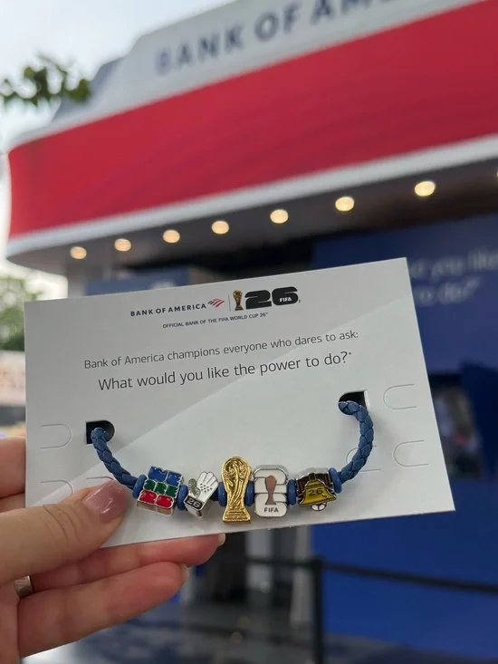 Bank of America Blue Braided FIFA Charm Bracelet