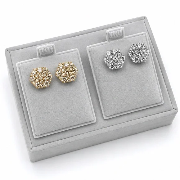 925 Sterling Silver 4.00CT MOISSANITE Flower stud Screw Back Earrings