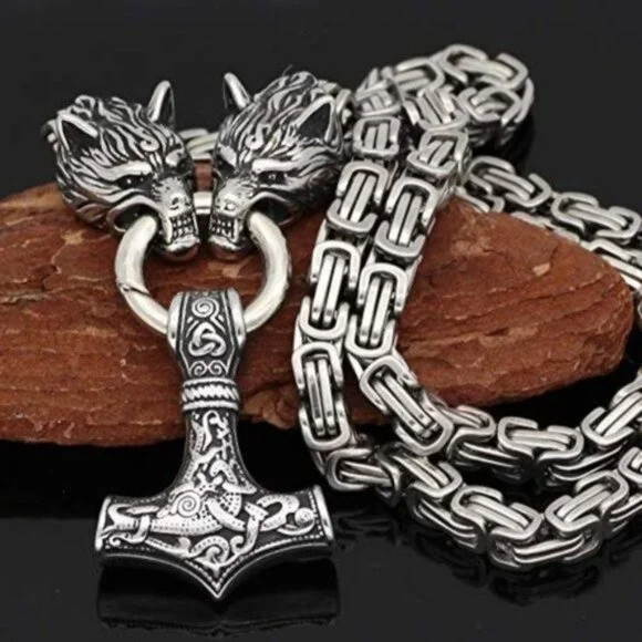 Men Stainless Steel Viking Amulet
