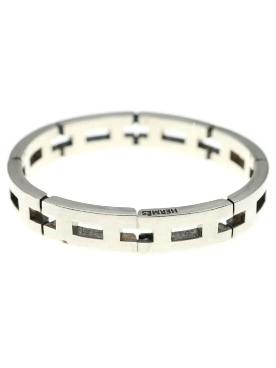 Hermes Vintage Motif Bracelet Silver