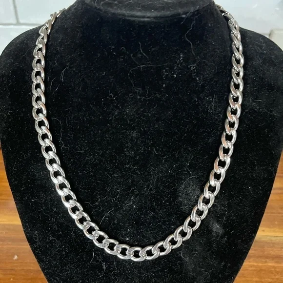 Men's Silver Chain Necklace about 21