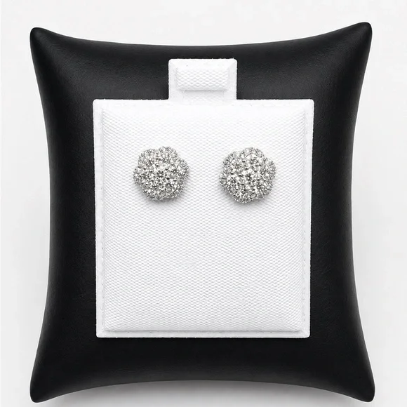 925 Sterling Silver Screw Back Flower Screw Back Stud Earrings