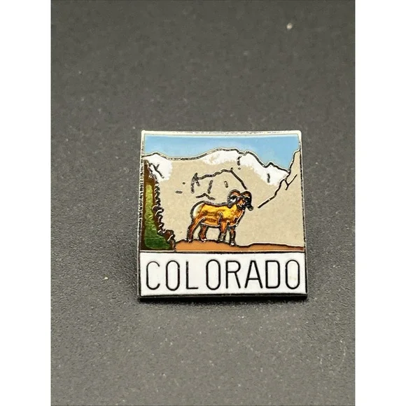 State Of‎ Colorado Mountain Big Horn Lapel Hat Pin