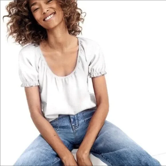 NWT Madewell Texture & Thread Peasant Top | XL