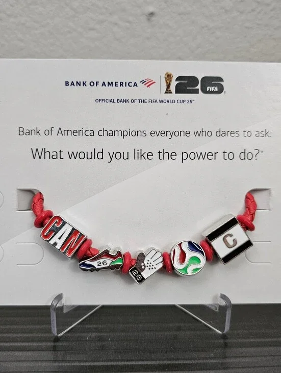 FIFA 2026 World Cup Canada Bank of America Charm Bracelet Fan Band New Size: S