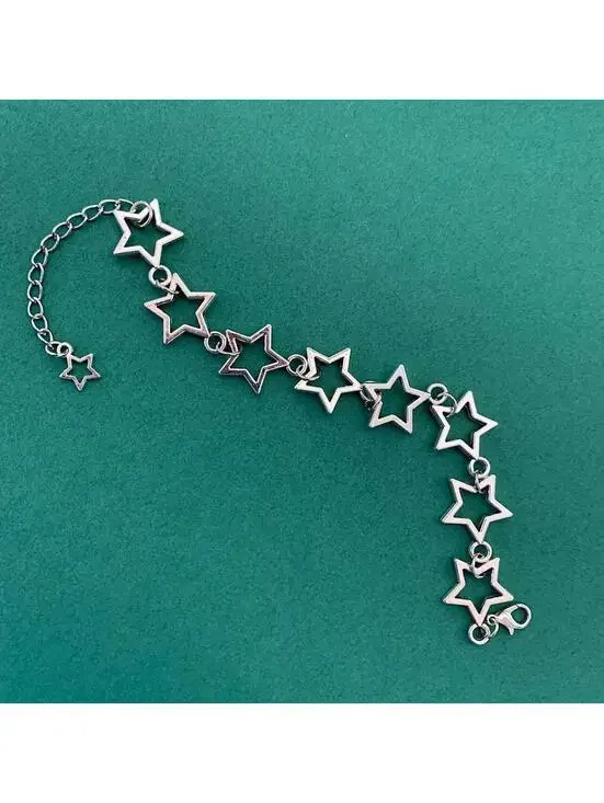 Cyber Y2k style silver star bracelet. Adjustable. Cool design. Nice quality and