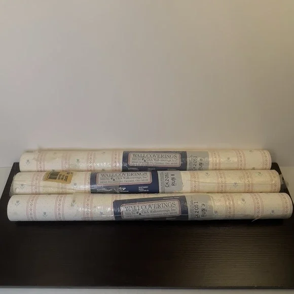 Vintage C&A Wallcoverings Floral Border Wallpaper Lot 3 Rolls CK2051 Run 8 NOS