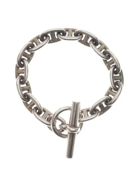 Hermes Chaine D'ancre MM 15 Pieces Bracelet Bangle Silver