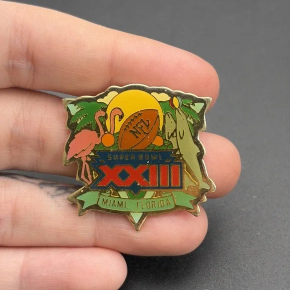 Super Bowl XXIII Miami NFL San Francisco 49ers Cincinnati Bengals Lapel Hat Pin‎