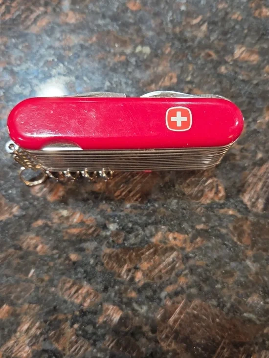 Red Multi-Tool Pocket Knife with Swiss Cross