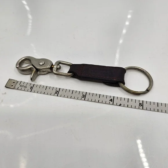 Vintage Coach Leather Keychain Swivel Lobster Clasp Belt Loop Fob Brown