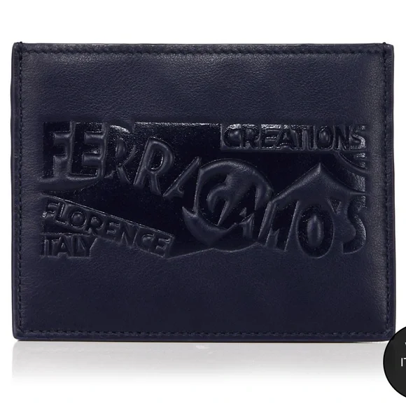 NWT FERRAGAMO Leather Venna Logo Card Case