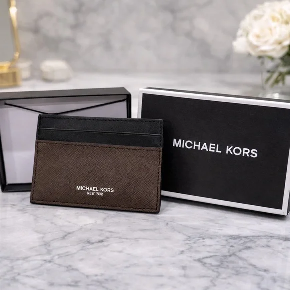 Michael Kors Two-Tone Card Holder NIB