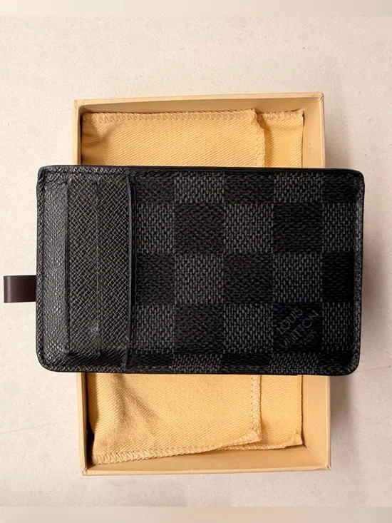 Louis Vuitton Black Damier Graphite Card & Key Holder