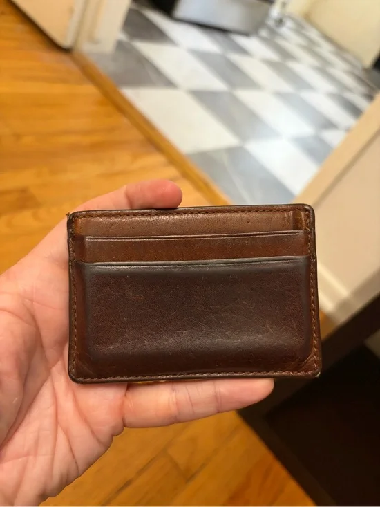 Coach Brown Leather Slim Card Holder Wallet