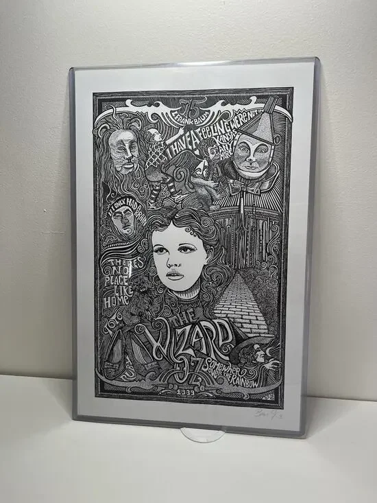 THE WIZARD OF OZ MOVIE Hand Signed Ben G Letterpress Poster Posterography EUC!