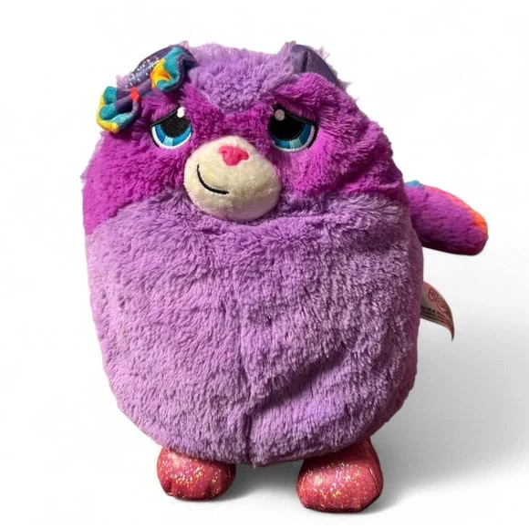 Misfittens Purple Rainbow Tail Cat Plush Stuffed‎ Animal Toy Sparkly Feet Bow