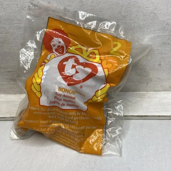 Vintage 1998 McDonald's Happy Meal Toy Ty Beanie‎ Baby BONGO the MONKEY #2