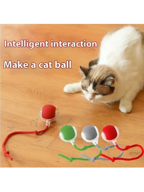 Interactive Cat Toy Ball with Rope