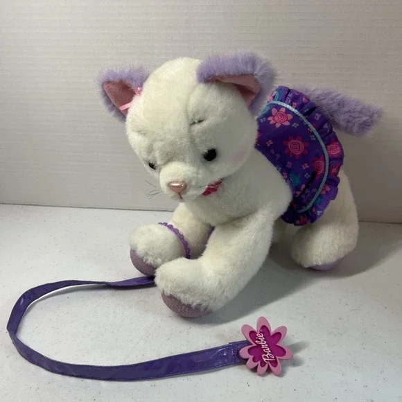 Barbie Perfectly Plush Fashion Cat Kitten White Purple 2001 Vintage Works