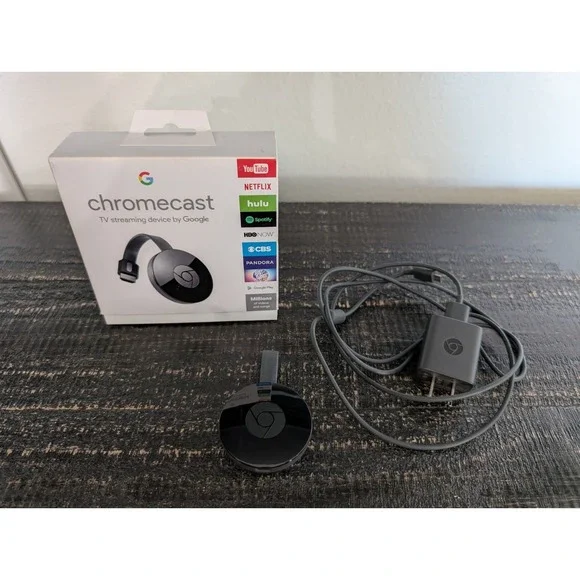 Google Chromecast HD (3rd) 1080p Media Streaming Device - Box & Cable Tested