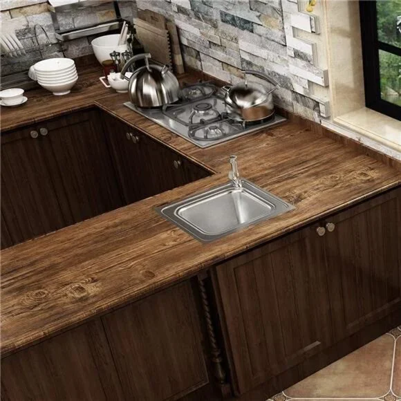 Thick Brown Birch Wood Contact Paper Self Adhesive Wood Wallpaper 5.8
