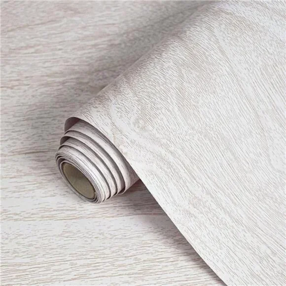 White Wood Contact Paper Wood Peel and Stick Wallpaper 17.7“×118”