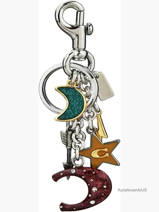 Star Moon Alphabet Keychain Cute Bag Charm Purse Accessories Keyring
