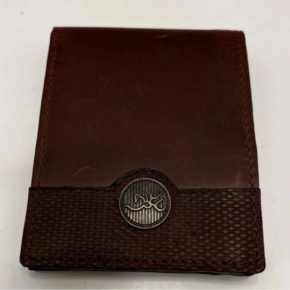 Browning Genuine Leather Western Bi-fold Billfold Men's Wallet, Brown